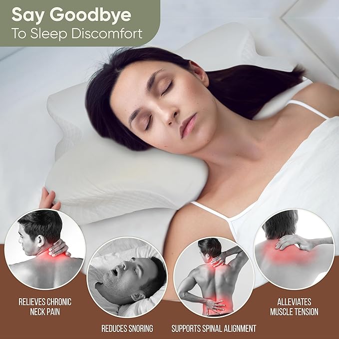 Cervical Pillow for Neck Pain Relief and Shoulder - Contour Memory Foam Pillows - Orthopedic Bed Pillow - Ergonomic Neck Support for Side Back Stomach Sleepers