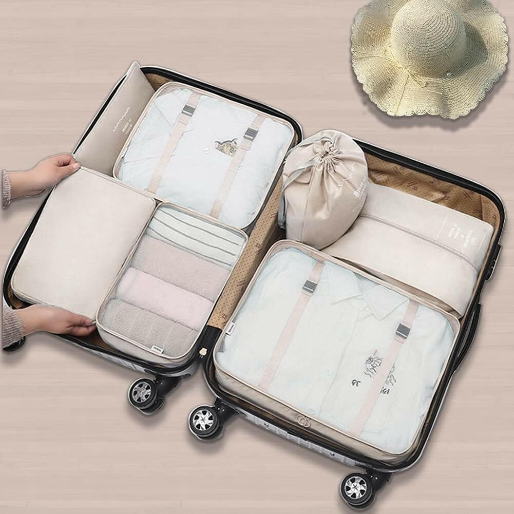 Packing Cubes for Suitcases with Large Shoe Bag