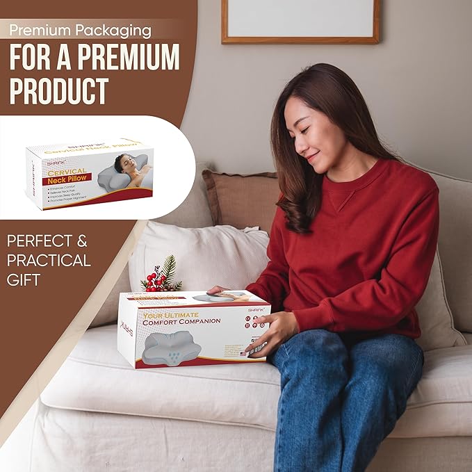 Cervical Pillow for Neck Pain Relief and Shoulder - Contour Memory Foam Pillows - Orthopedic Bed Pillow - Ergonomic Neck Support for Side Back Stomach Sleepers
